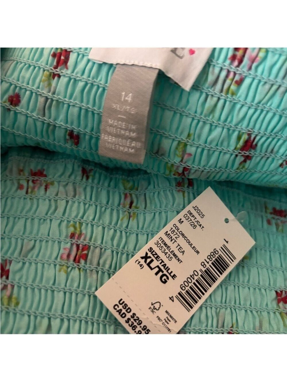 The Children's Place Girls Skirt Aqua Floral Size 14 - Picture 6 of 7